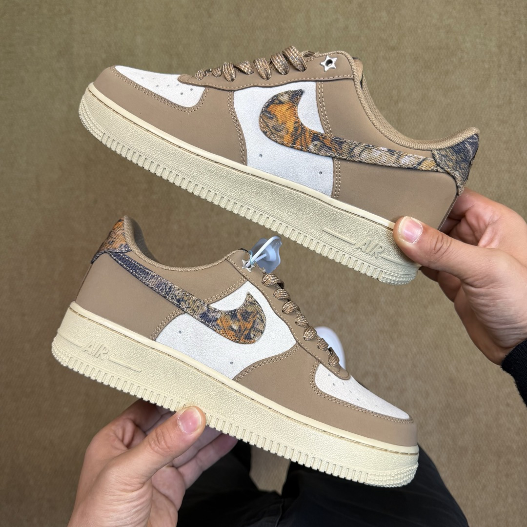 3A空军！第607色：卡其棕迷彩Nike Air Force 1 Low百分百原鞋开发！PT市场真正匠心