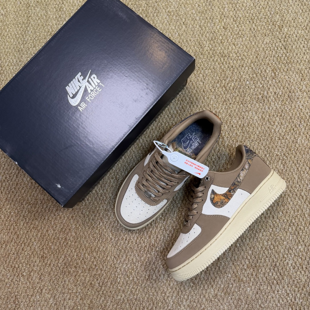 3A空军！第607色：卡其棕迷彩Nike Air Force 1 Low百分百原鞋开发！PT市场真正匠心
