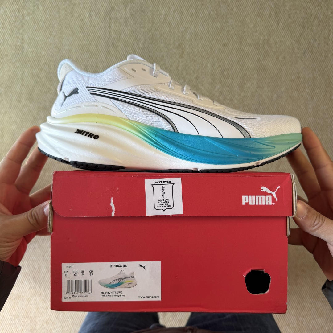 PUMA彪马 Magnify Nitro 3 跑鞋第4色:白黑蓝货号：-04尺码：36-45带半码