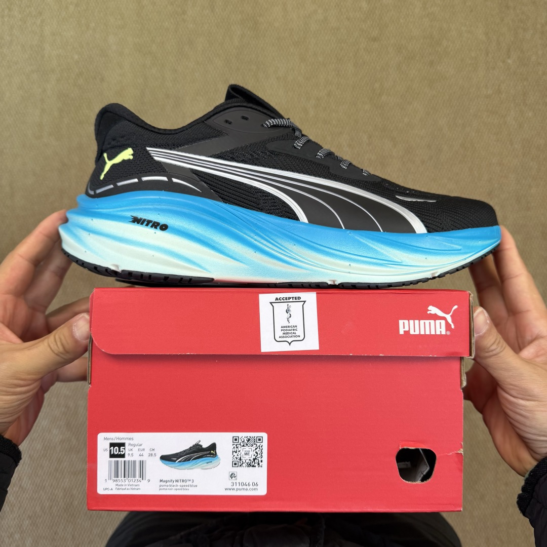 纯原 PUMA彪马 Magnify Nitro 3 跑鞋第7色:黑蓝货号：-06尺码：36-45带半码