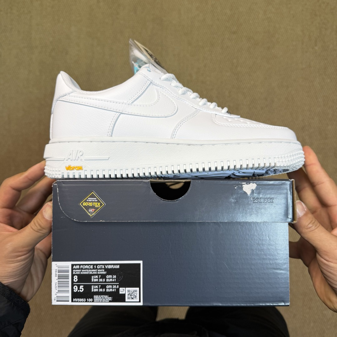 空军！第614色：Gore-Tex Vibram 纯白Nike Air Force 1 Low GTX防