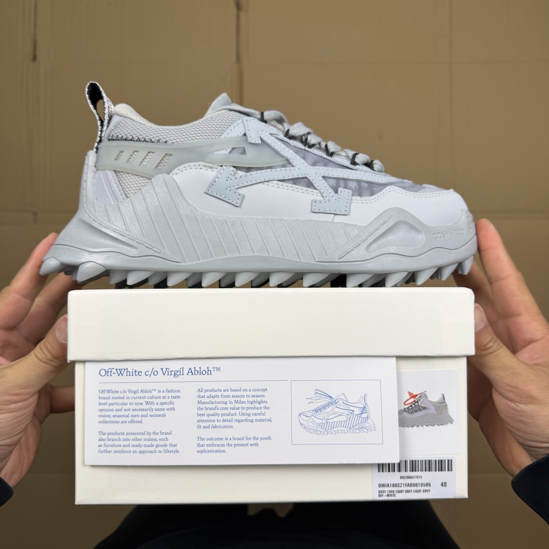 OW解构跑步鞋 OFF-WHITE ODSY -1000老爹风高端产物 原鞋购入 细节拉满 ①由全新磨具