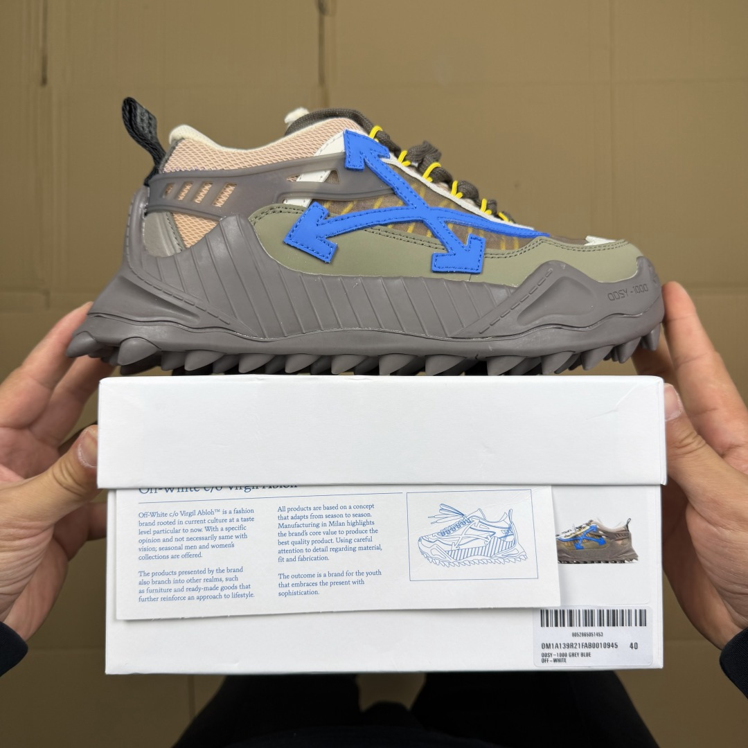 OW解构跑步鞋 OFF-WHITE ODSY -1000老爹风高端产物 原鞋购入 细节拉满 ①由全新磨具