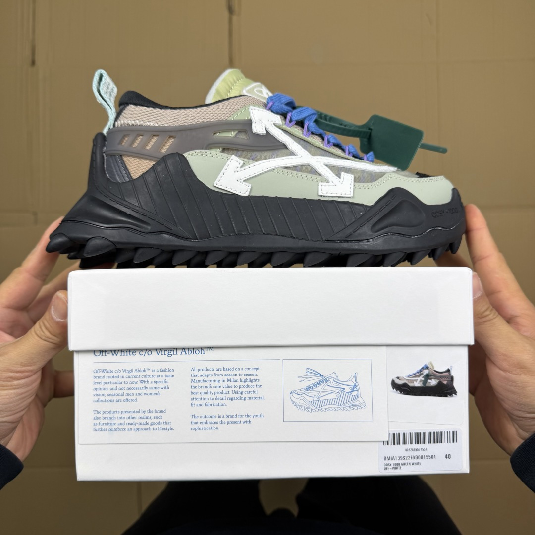 OW解构跑步鞋 OFF-WHITE ODSY -1000老爹风高端产物 原鞋购入 细节拉满 ①由全新磨具