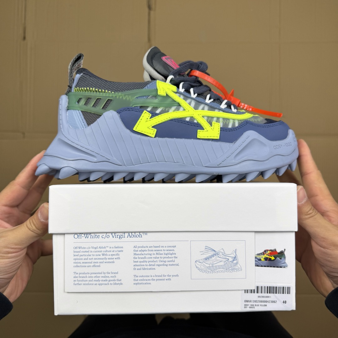 OW解构跑步鞋 OFF-WHITE ODSY -1000老爹风高端产物 原鞋购入 细节拉满 ①由全新磨具