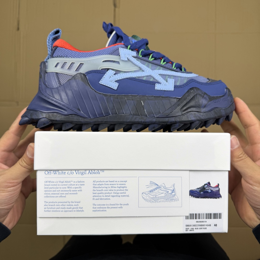 OW解构跑步鞋 OFF-WHITE ODSY -1000老爹风高端产物 原鞋购入 细节拉满 ①由全新磨具