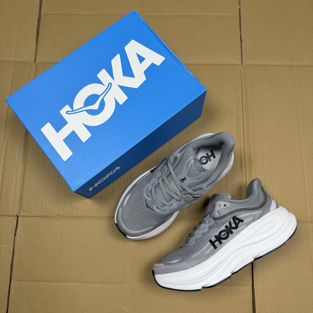 【WM】Hoka One One Bondi 9 跑步鞋纯原大厂出品！品质库存稳定放心推！第6色：灰色-