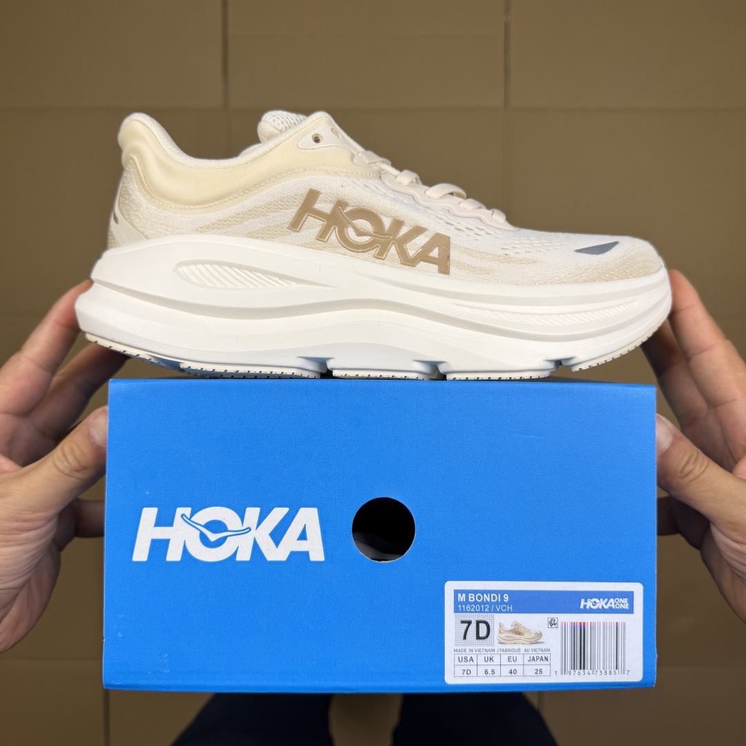 【WM】Hoka One One Bondi 9 跑步鞋纯原大厂出品！品质库存稳定放心推！第8色：米色-