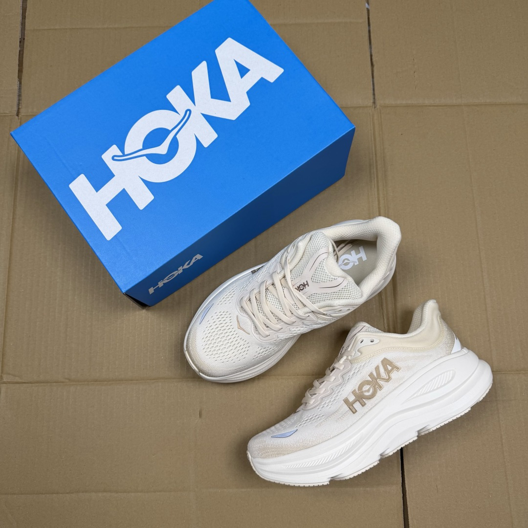 【WM】Hoka One One Bondi 9 跑步鞋纯原大厂出品！品质库存稳定放心推！第8色：米色-