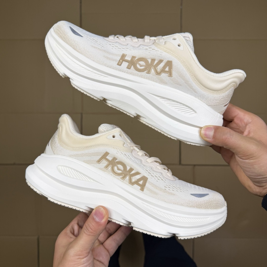 【WM】Hoka One One Bondi 9 跑步鞋纯原大厂出品！品质库存稳定放心推！第8色：米色-