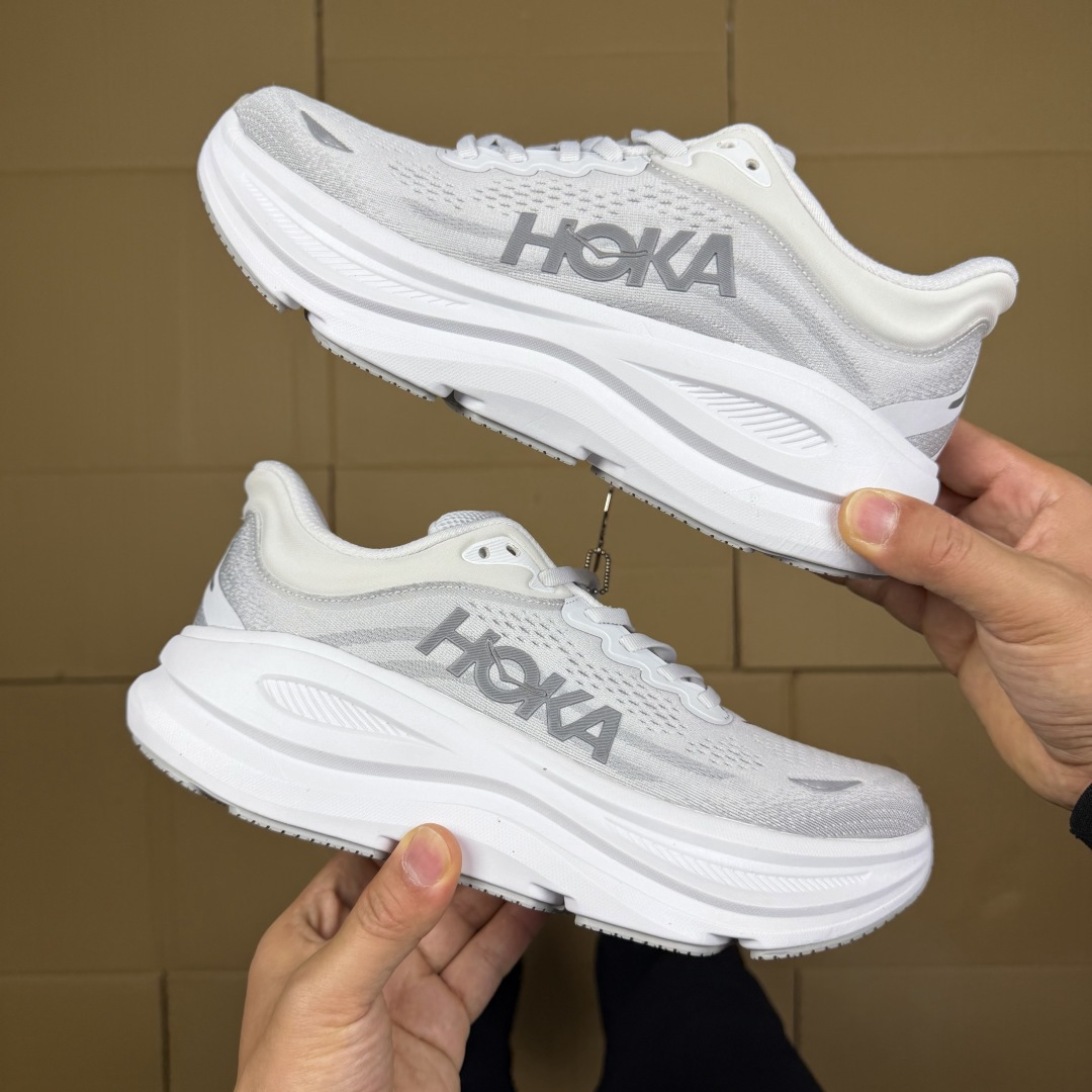 【WM】Hoka One One Bondi 9 跑步鞋纯原大厂出品！品质库存稳定放心推！第11色：白灰