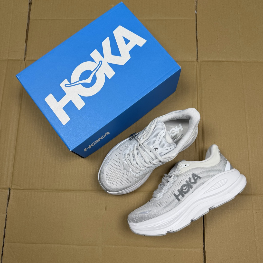 【WM】Hoka One One Bondi 9 跑步鞋纯原大厂出品！品质库存稳定放心推！第11色：白灰