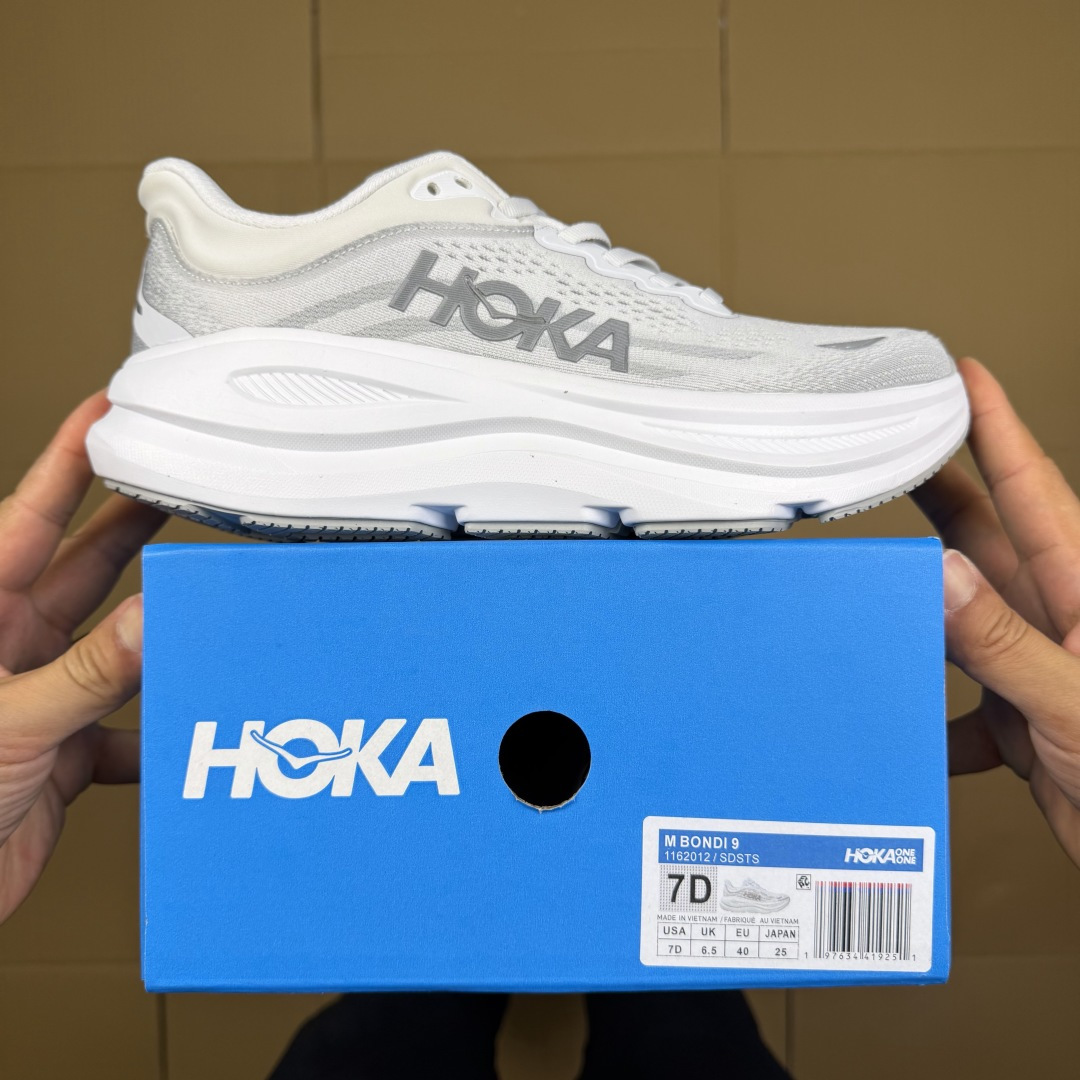 【WM】Hoka One One Bondi 9 跑步鞋纯原大厂出品！品质库存稳定放心推！第11色：白灰
