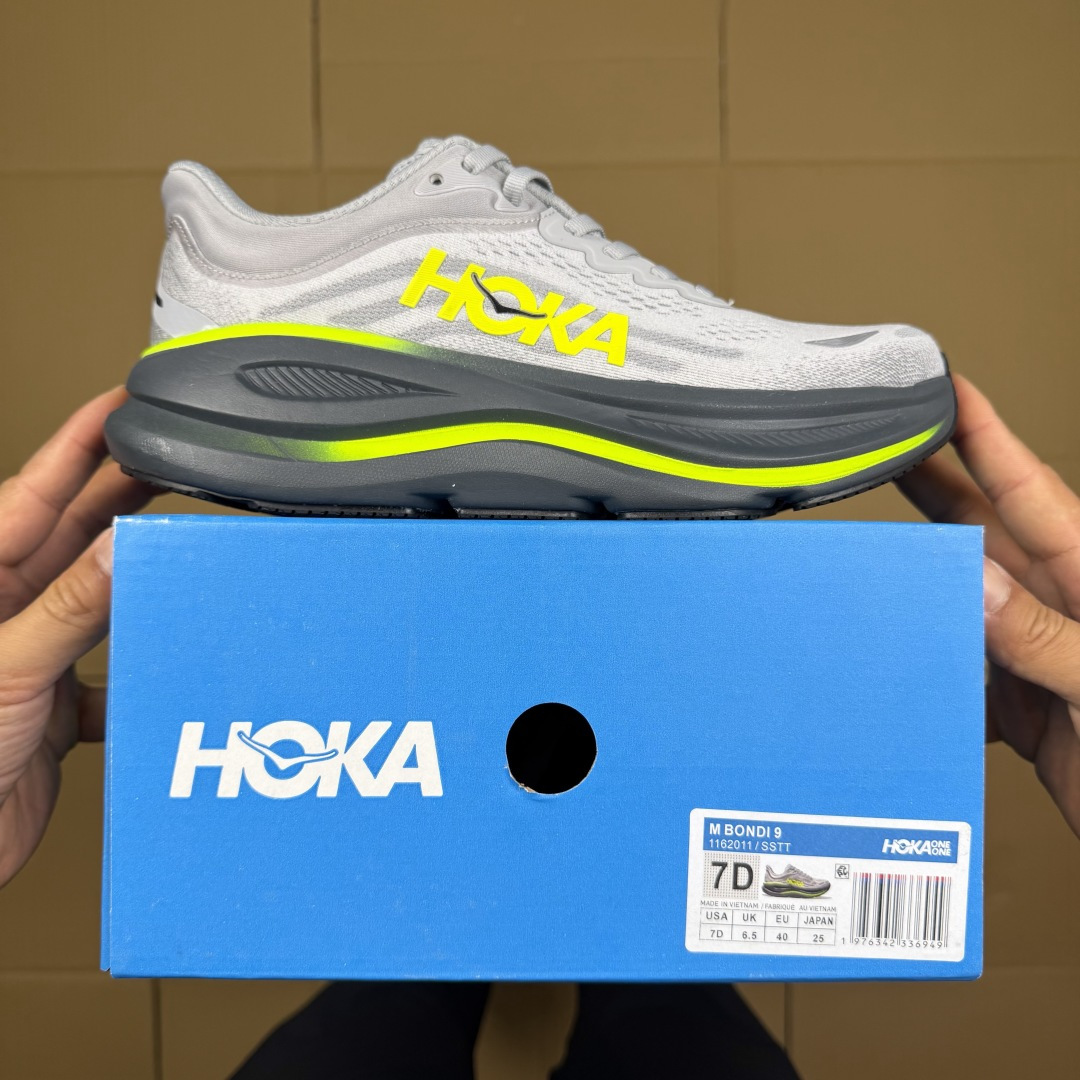 【WM】Hoka One One Bondi 9 跑步鞋纯原大厂出品！品质库存稳定放心推！第12色：灰绿