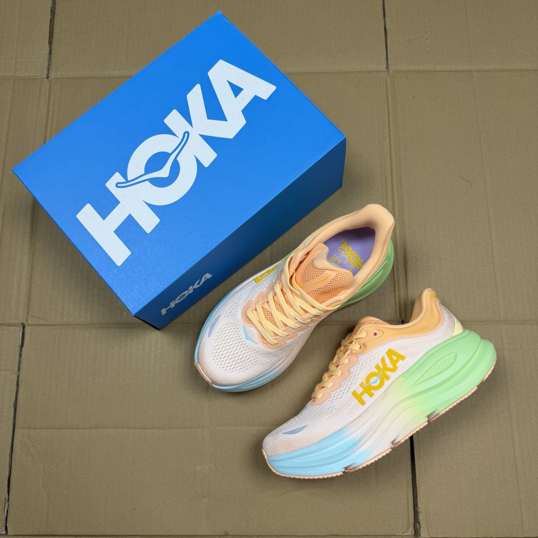 【WM】Hoka One One Bondi 9 跑步鞋纯原大厂出品！品质库存稳定放心推！第13色：粉橙