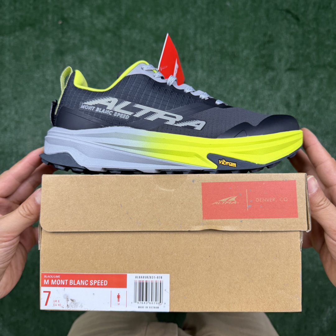 奥创 勃朗峰碳板竞速越野跑鞋！共6色Altra MONT BLANC SPEED 第1色:黑绿美国专业跑