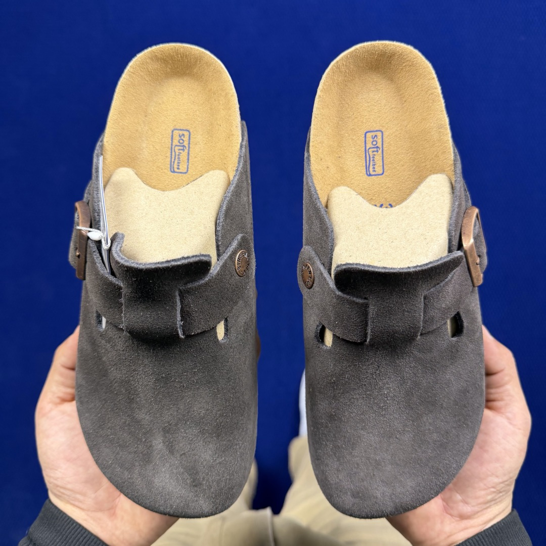 勃肯birkenstock 单排扣半拖鞋7色强势重新回溯，颜色色卡精选主力输出！【优质牛皮翻毛皮】【木糠