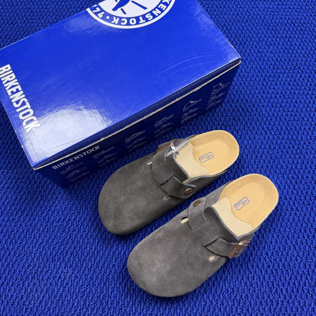 勃肯birkenstock 单排扣半拖鞋7色强势重新回溯，颜色色卡精选主力输出！【优质牛皮翻毛皮】【木糠