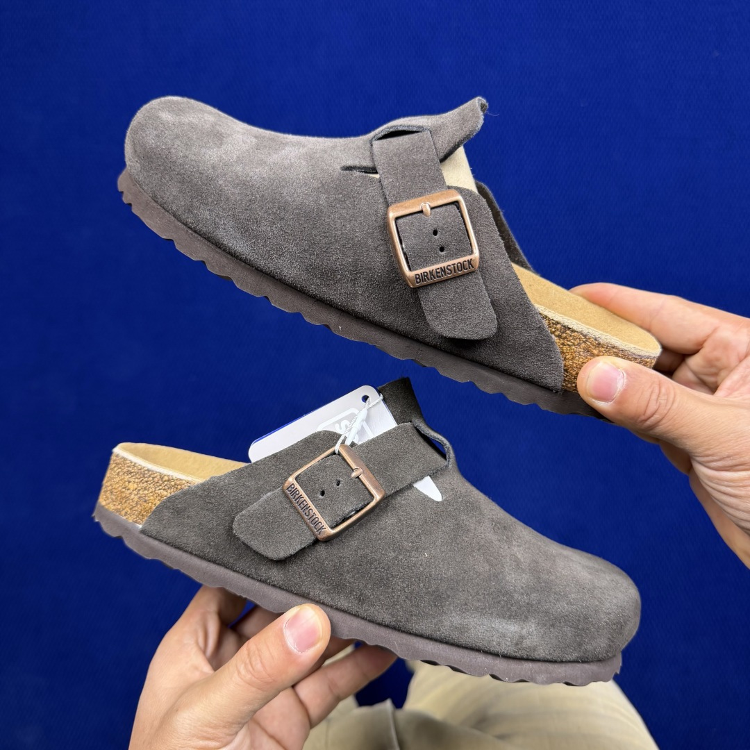 勃肯birkenstock 单排扣半拖鞋7色强势重新回溯，颜色色卡精选主力输出！【优质牛皮翻毛皮】【木糠