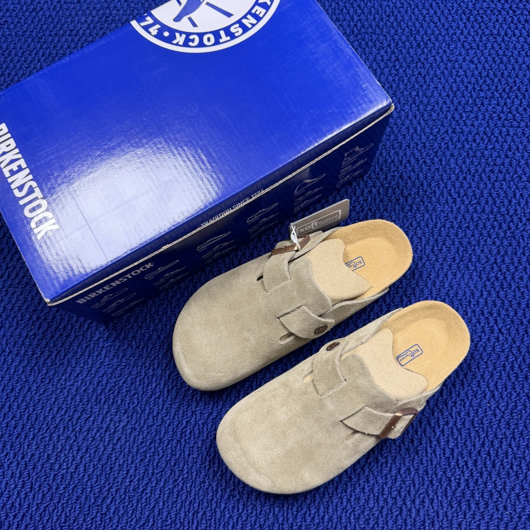 勃肯birkenstock 单排扣半拖鞋7色强势重新回溯，颜色色卡精选主力输出！【优质牛皮翻毛皮】【木糠