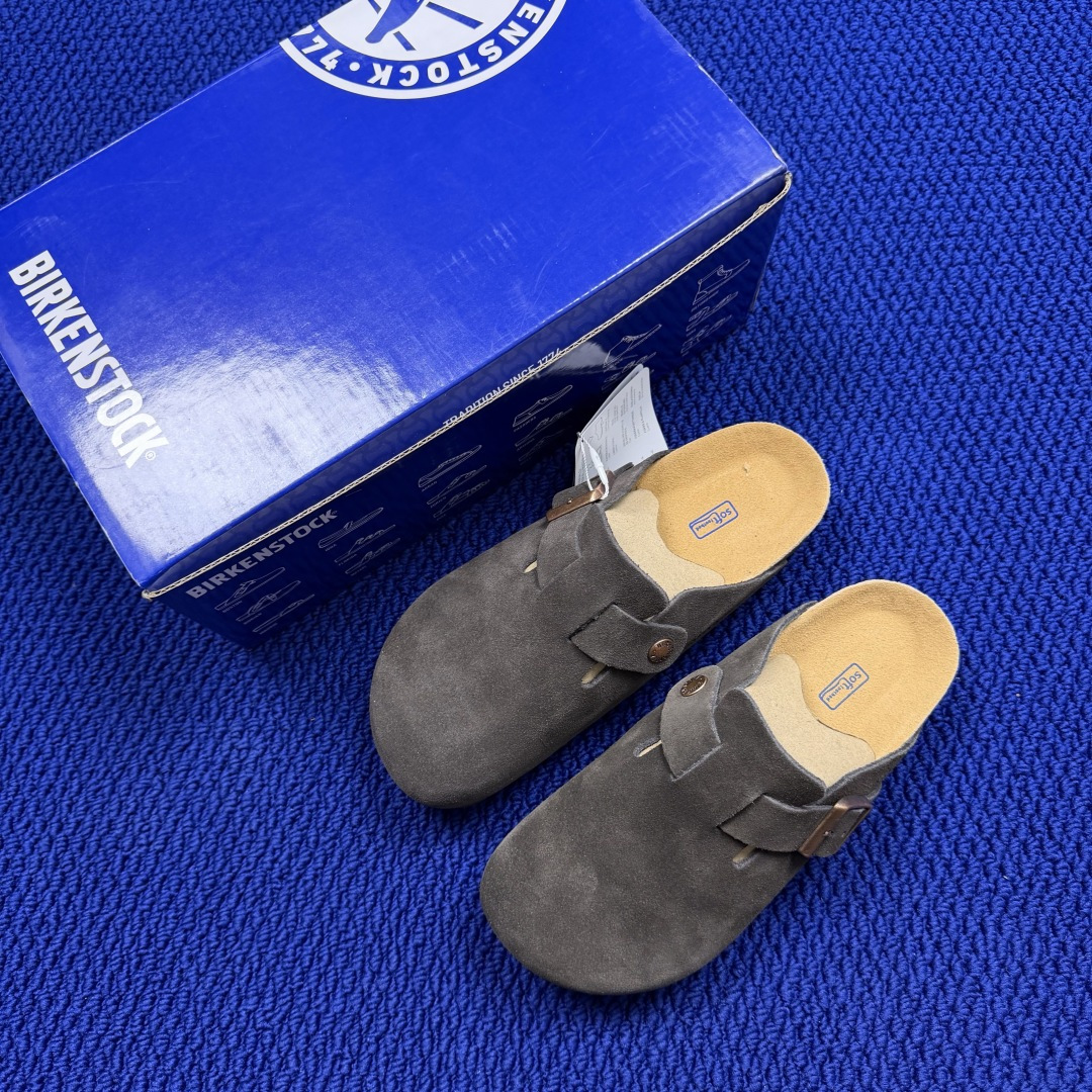勃肯birkenstock 单排扣半拖鞋7色强势重新回溯，颜色色卡精选主力输出！【优质牛皮翻毛皮】【木糠