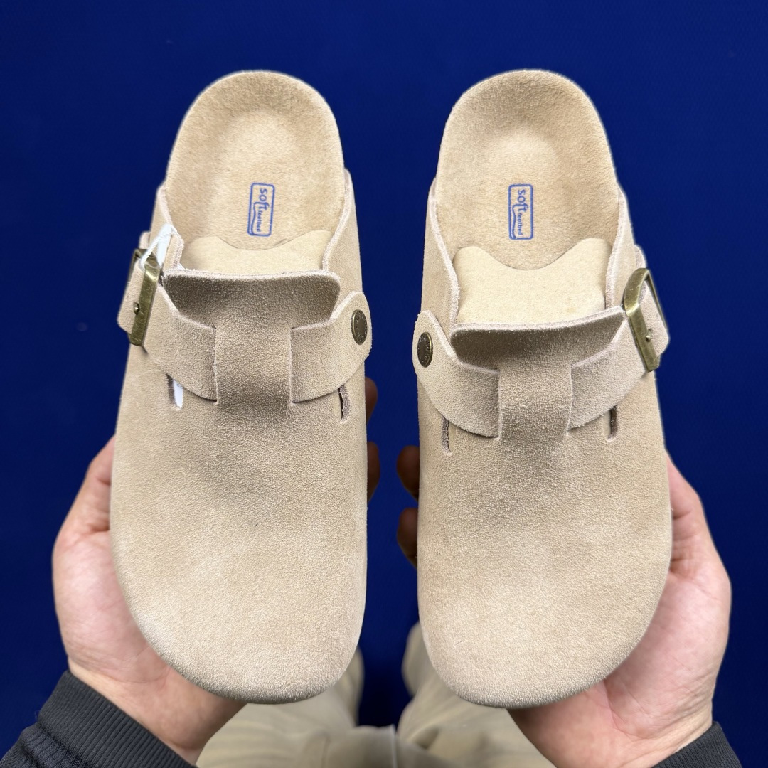 勃肯birkenstock 单排扣半拖鞋7色强势重新回溯，颜色色卡精选主力输出！【优质牛皮翻毛皮】【木糠