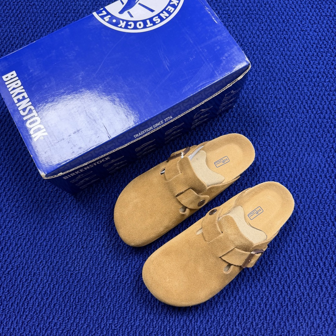 勃肯birkenstock 单排扣半拖鞋7色强势重新回溯，颜色色卡精选主力输出！【优质牛皮翻毛皮】【木糠