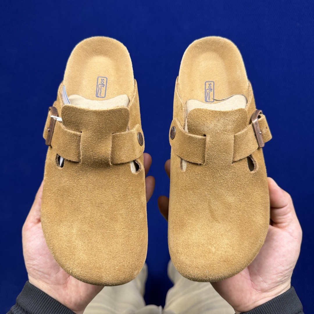 勃肯birkenstock 单排扣半拖鞋7色强势重新回溯，颜色色卡精选主力输出！【优质牛皮翻毛皮】【木糠
