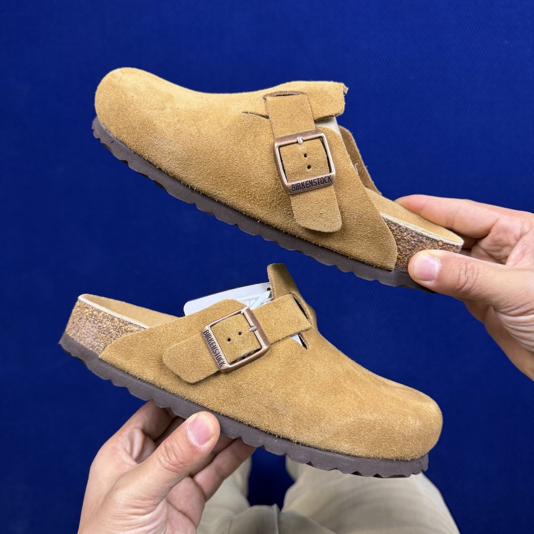 勃肯birkenstock 单排扣半拖鞋7色强势重新回溯，颜色色卡精选主力输出！【优质牛皮翻毛皮】【木糠