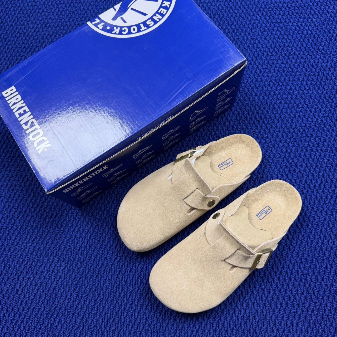 勃肯birkenstock 单排扣半拖鞋7色强势重新回溯，颜色色卡精选主力输出！【优质牛皮翻毛皮】【木糠