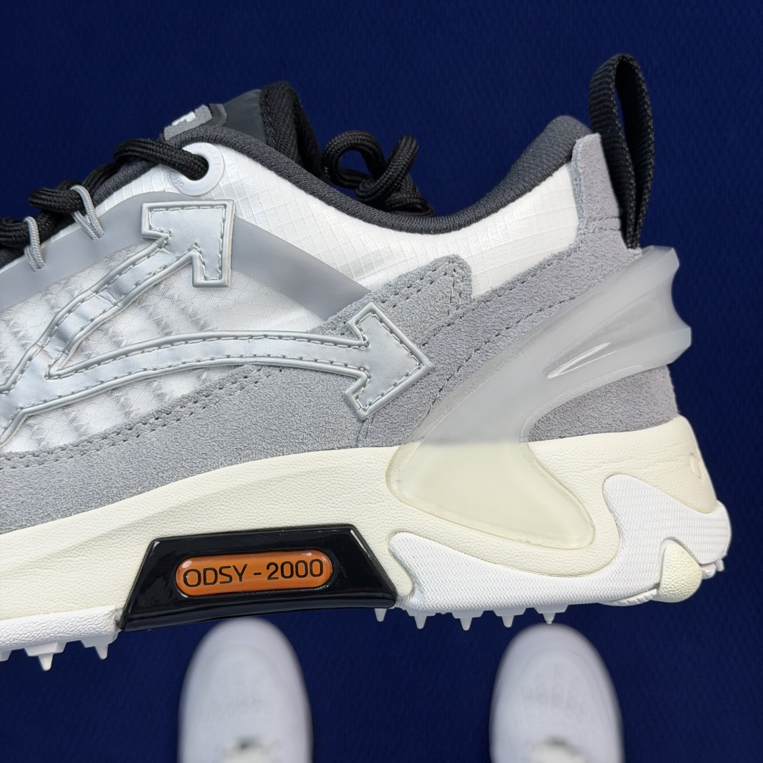 OW解构跑步鞋 OFF-WHITE ODSY -1000老爹风第20色:白灰高端产物 原鞋购入 细节拉满