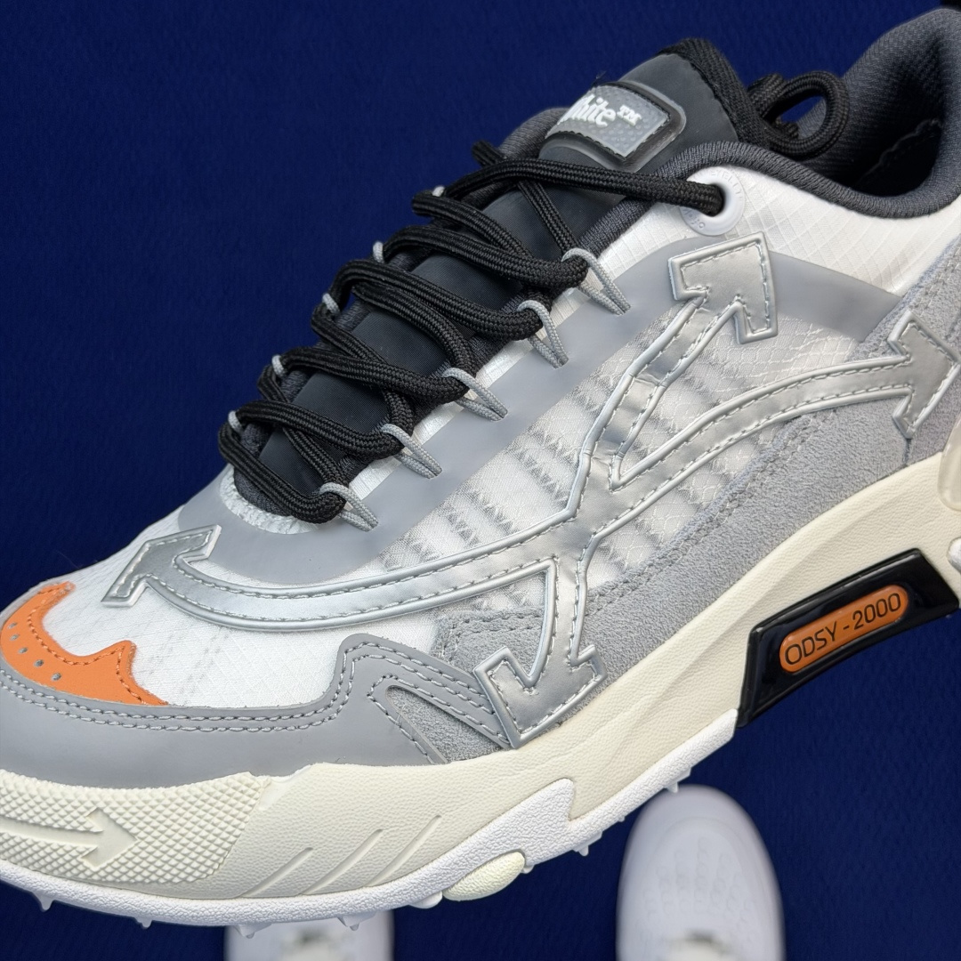 OW解构跑步鞋 OFF-WHITE ODSY -1000老爹风第20色:白灰高端产物 原鞋购入 细节拉满