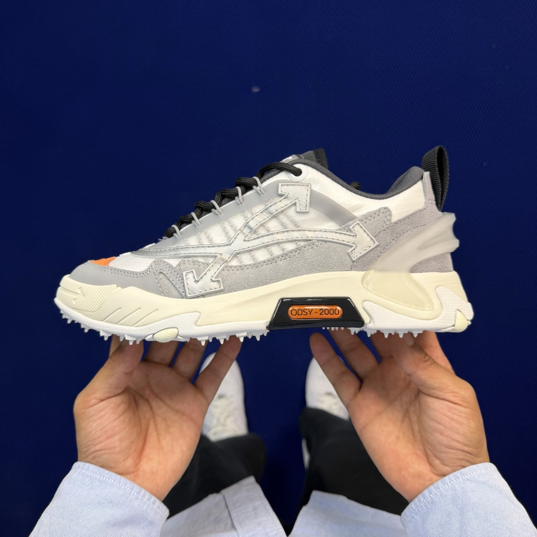 OW解构跑步鞋 OFF-WHITE ODSY -1000老爹风第20色:白灰高端产物 原鞋购入 细节拉满