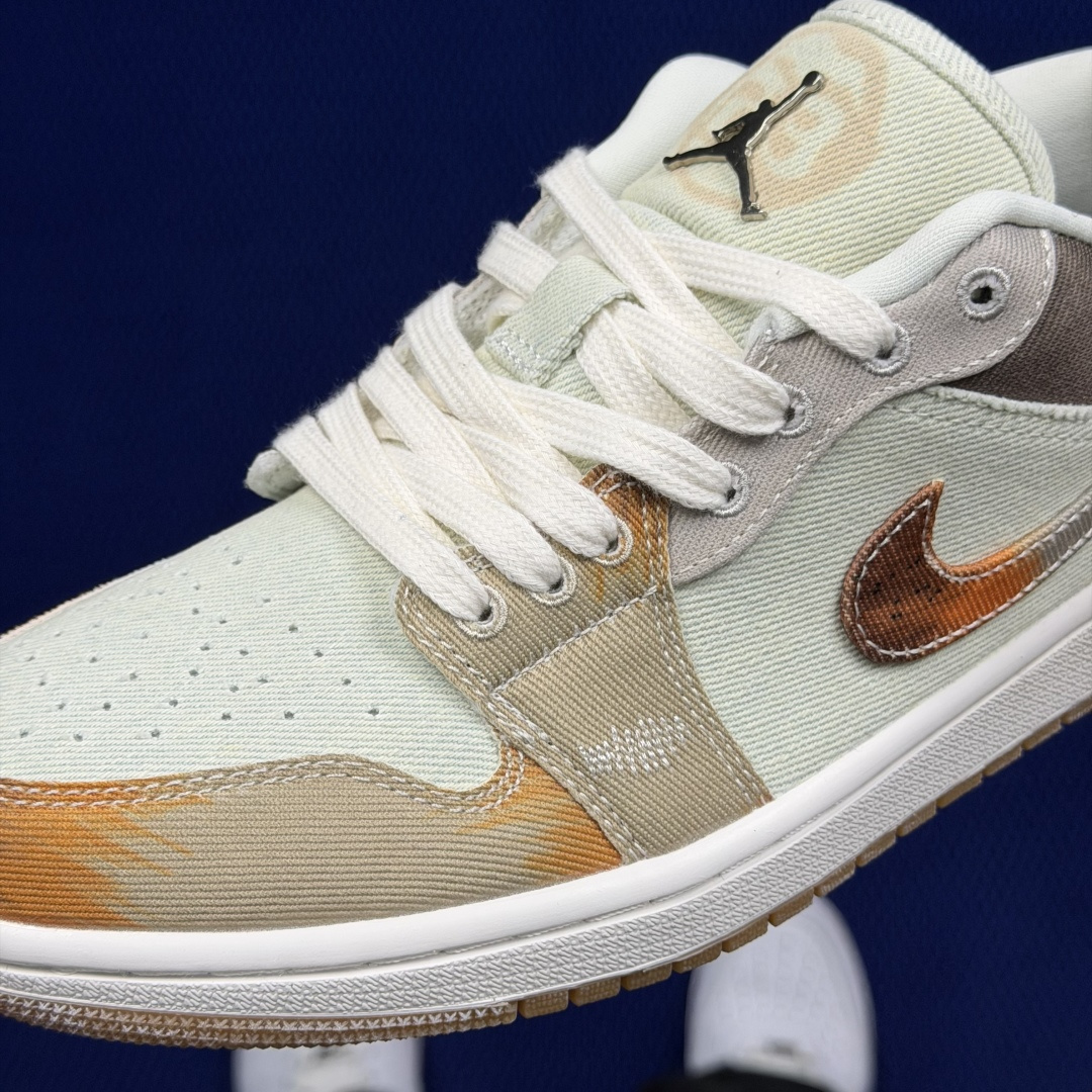 DF版 顶级性价比低帮！第175色:做旧牛仔枫叶🍁Air Jordan AJ1 Low 低帮系列 鞋型细