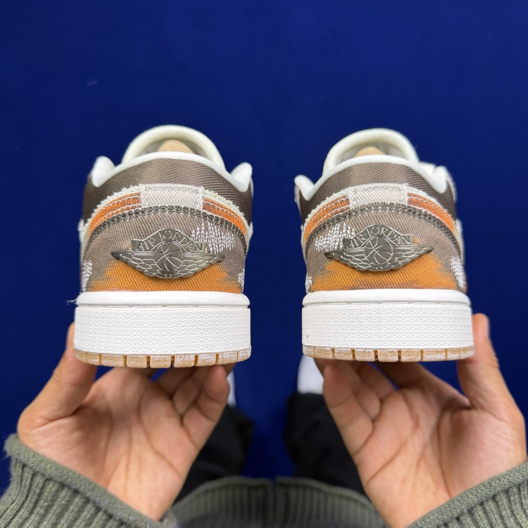 DF版 顶级性价比低帮！第175色:做旧牛仔枫叶🍁Air Jordan AJ1 Low 低帮系列 鞋型细