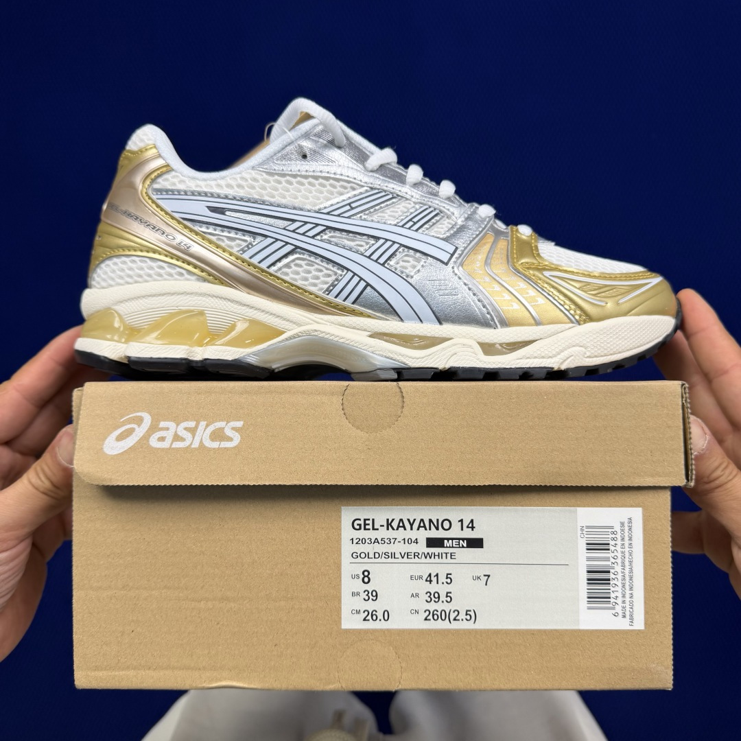 纯原亚瑟士 ASICS Gel-Kayano 14 共48色‼️货号：1203A537-104 金银白尺