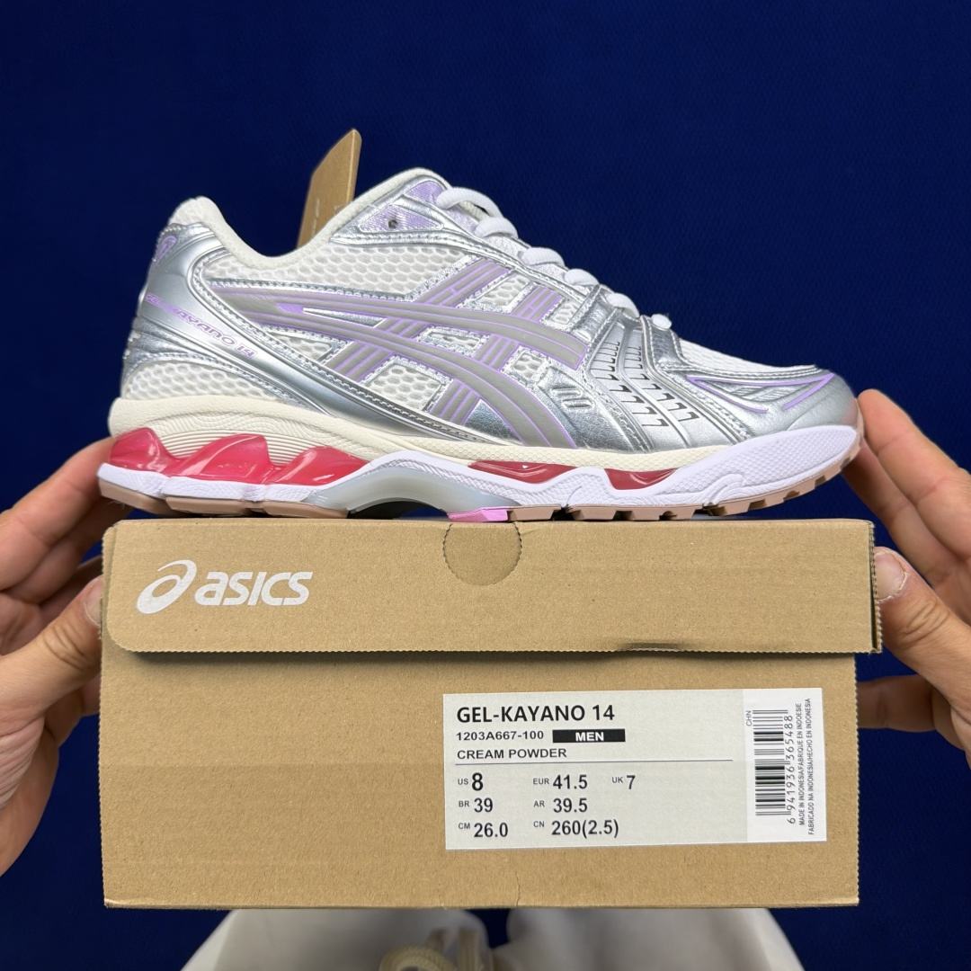 纯原亚瑟士 ASICS Gel-Kayano 14 共48色‼️货号：1203A667-100 奶油粉尺