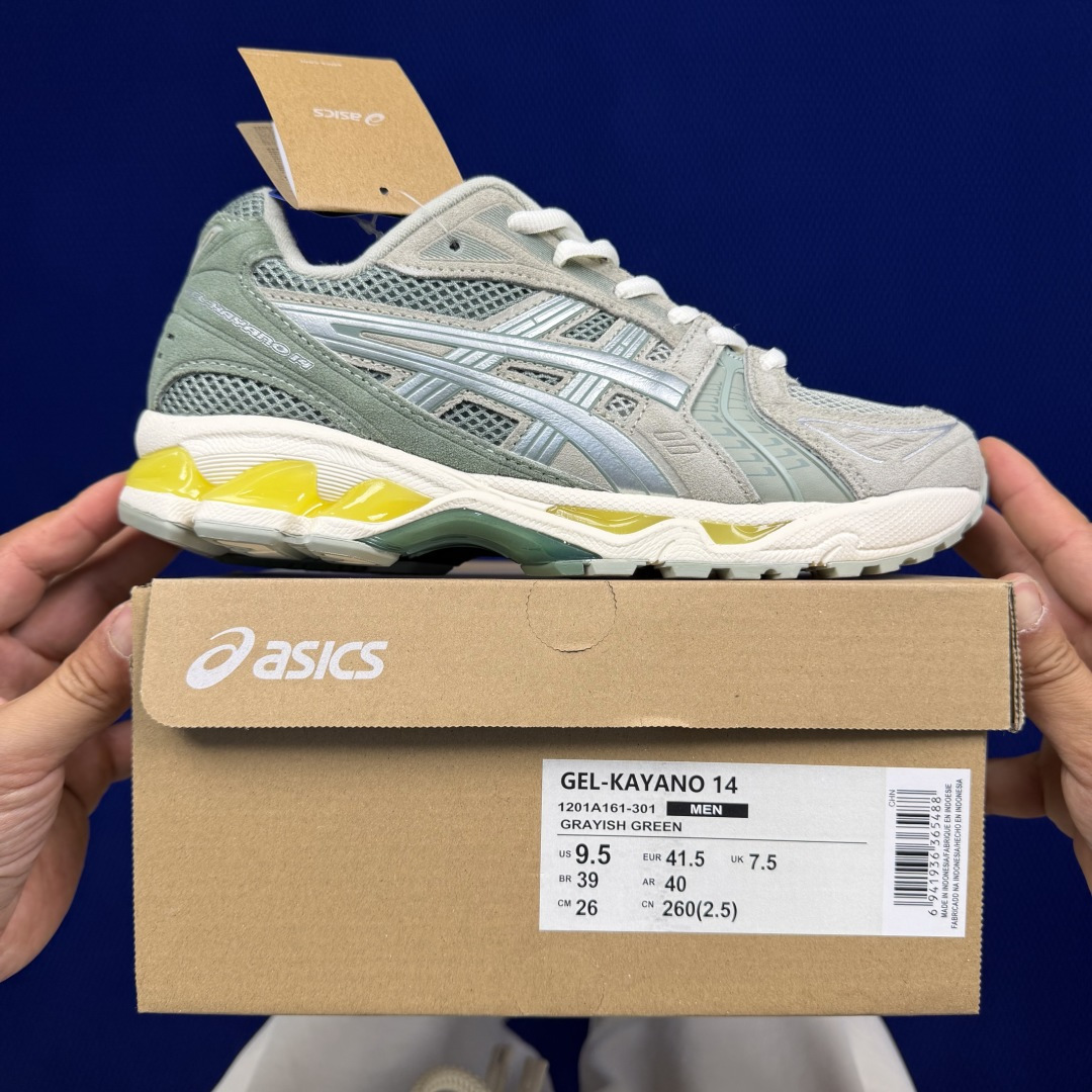 纯原亚瑟士 ASICS Gel-Kayano 14 共48色‼️货号：1201A161-301 灰绿色尺