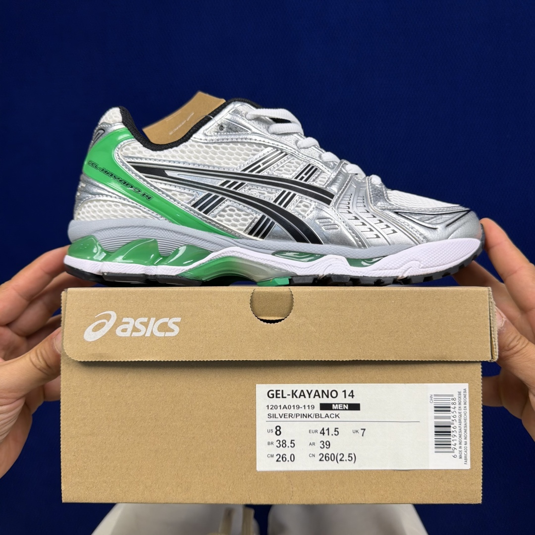 纯原亚瑟士 ASICS Gel-Kayano 14 共48色‼️货号：1201A019-119 银黑绿尺