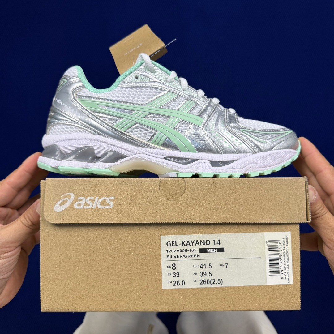 纯原亚瑟士 ASICS Gel-Kayano 14 共48色‼️货号：1202A056-105 银绿尺码