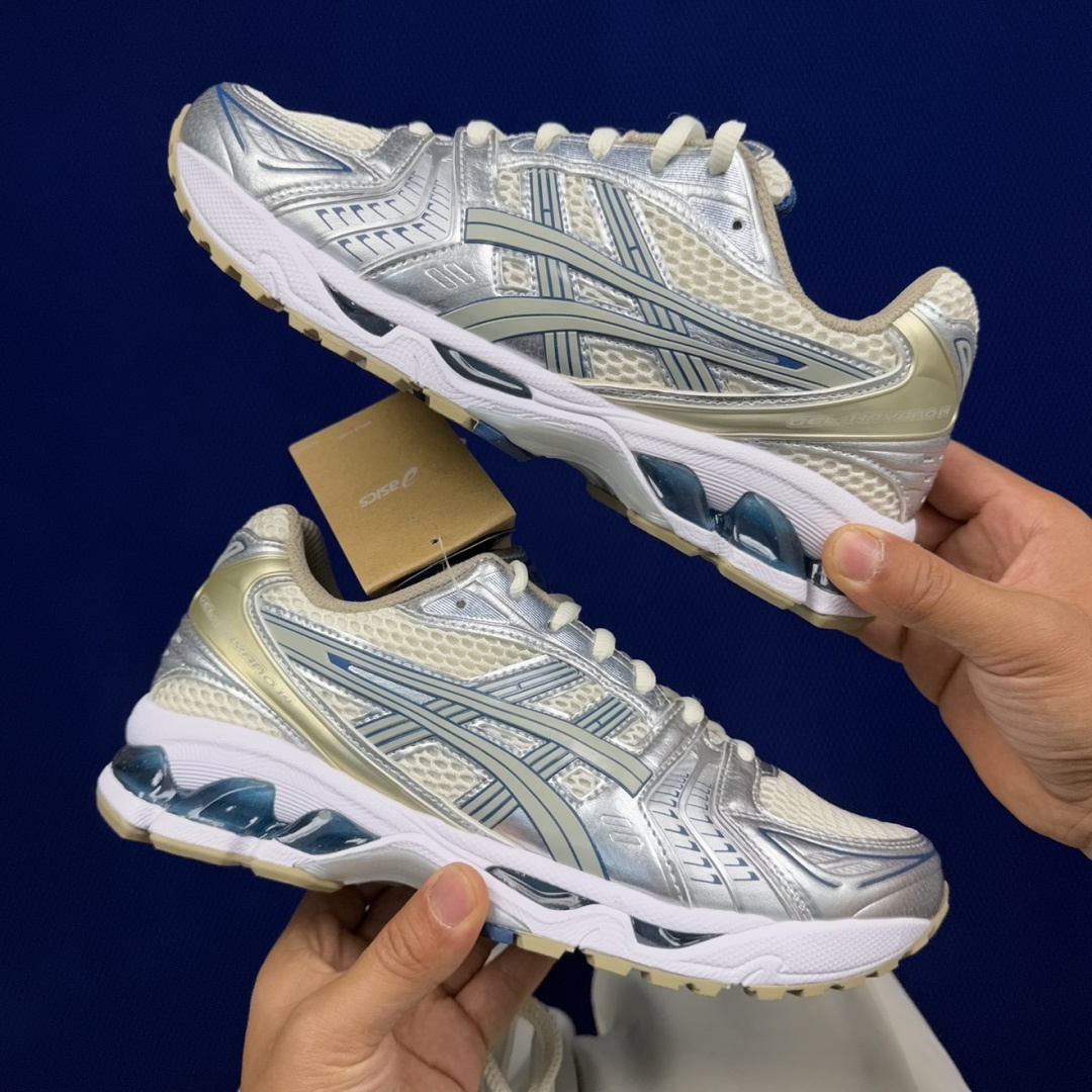 纯原亚瑟士 ASICS Gel-Kayano 14 共48色‼️货号：1201A019-105 银白绿尺