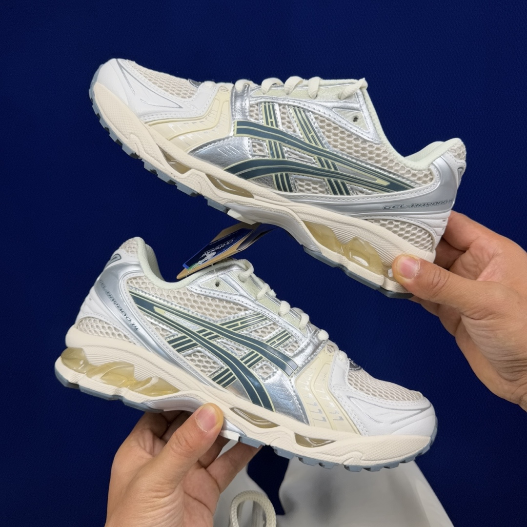 纯原亚瑟士 ASICS Gel-Kayano 14 共48色‼️货号：1201A019-200 银白绿尺