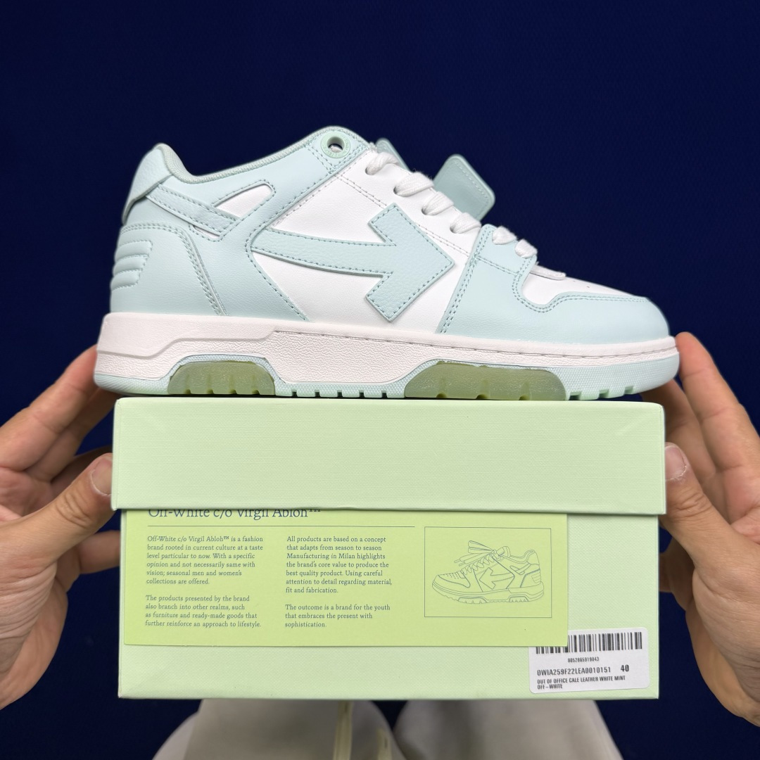 顶奢OW板鞋 Off-White板鞋 共62色‼️市面最强品质！全方位复刻！带原装扣全套包装浅绿白尺码：