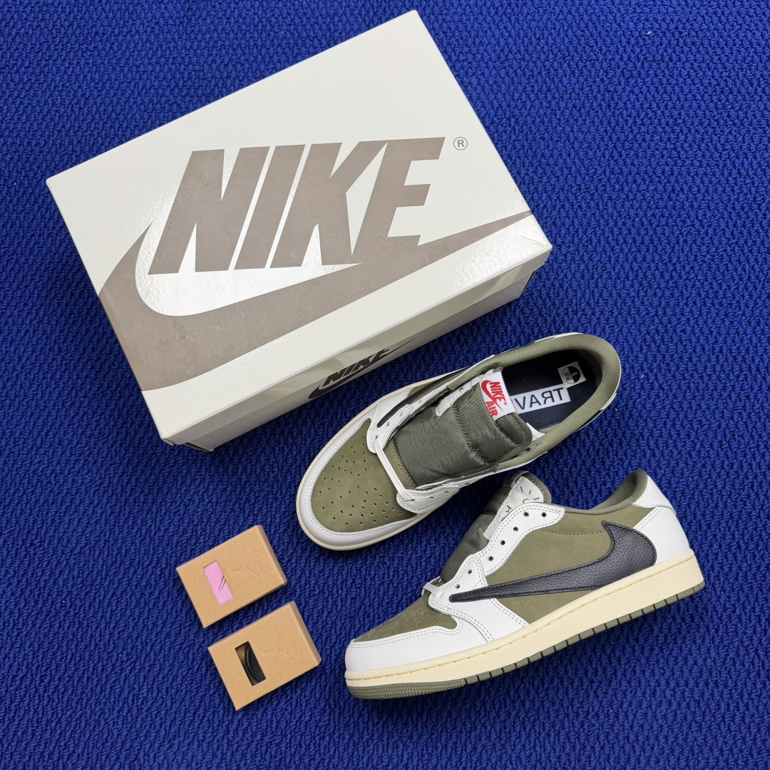 【DG2.0】aj1倒钩低帮米绿 Jordan × Travis Scott Air Jordan 1 