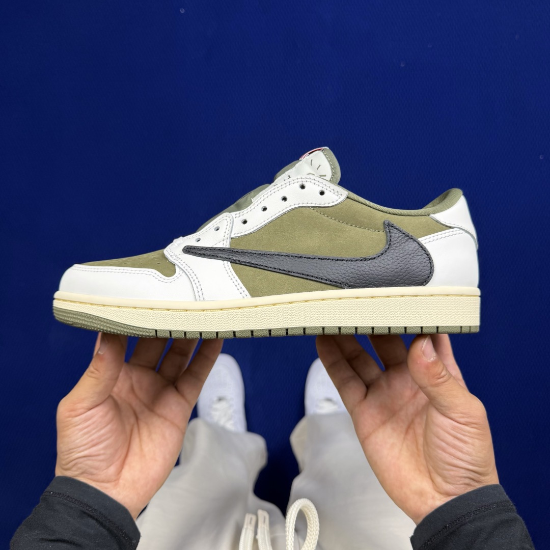 【DG2.0】aj1倒钩低帮米绿 Jordan × Travis Scott Air Jordan 1 