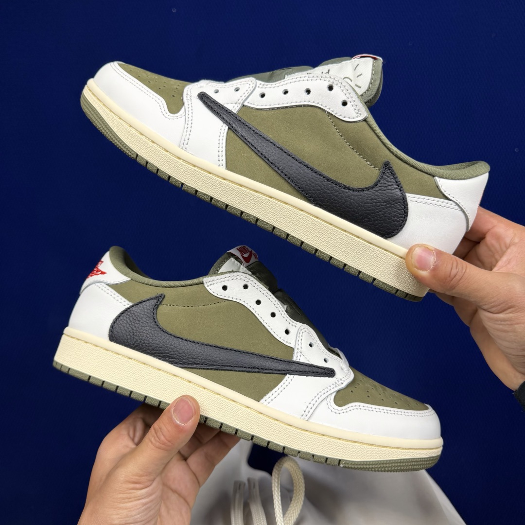 【DG2.0】aj1倒钩低帮米绿 Jordan × Travis Scott Air Jordan 1 