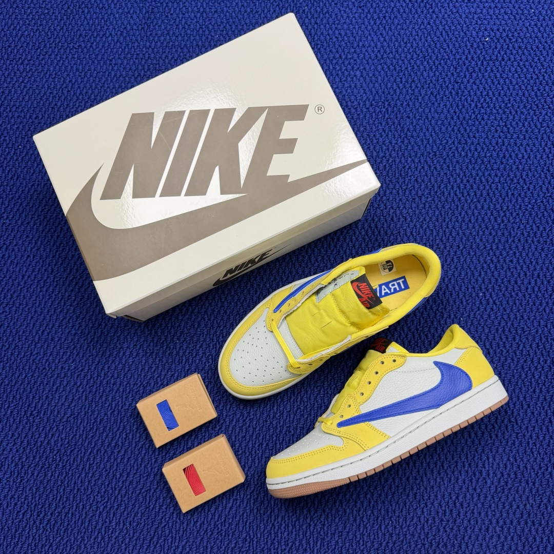【DG2.0】aj1倒钩低帮黄色 Travis Scott × Jordan Air Jordan 1 