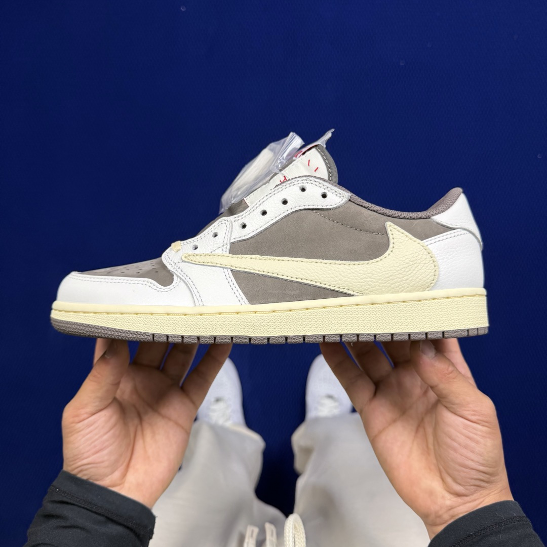 【DG2.0】aj1倒钩低帮白棕 Travis Scott x Jordan Air Jordan 1 