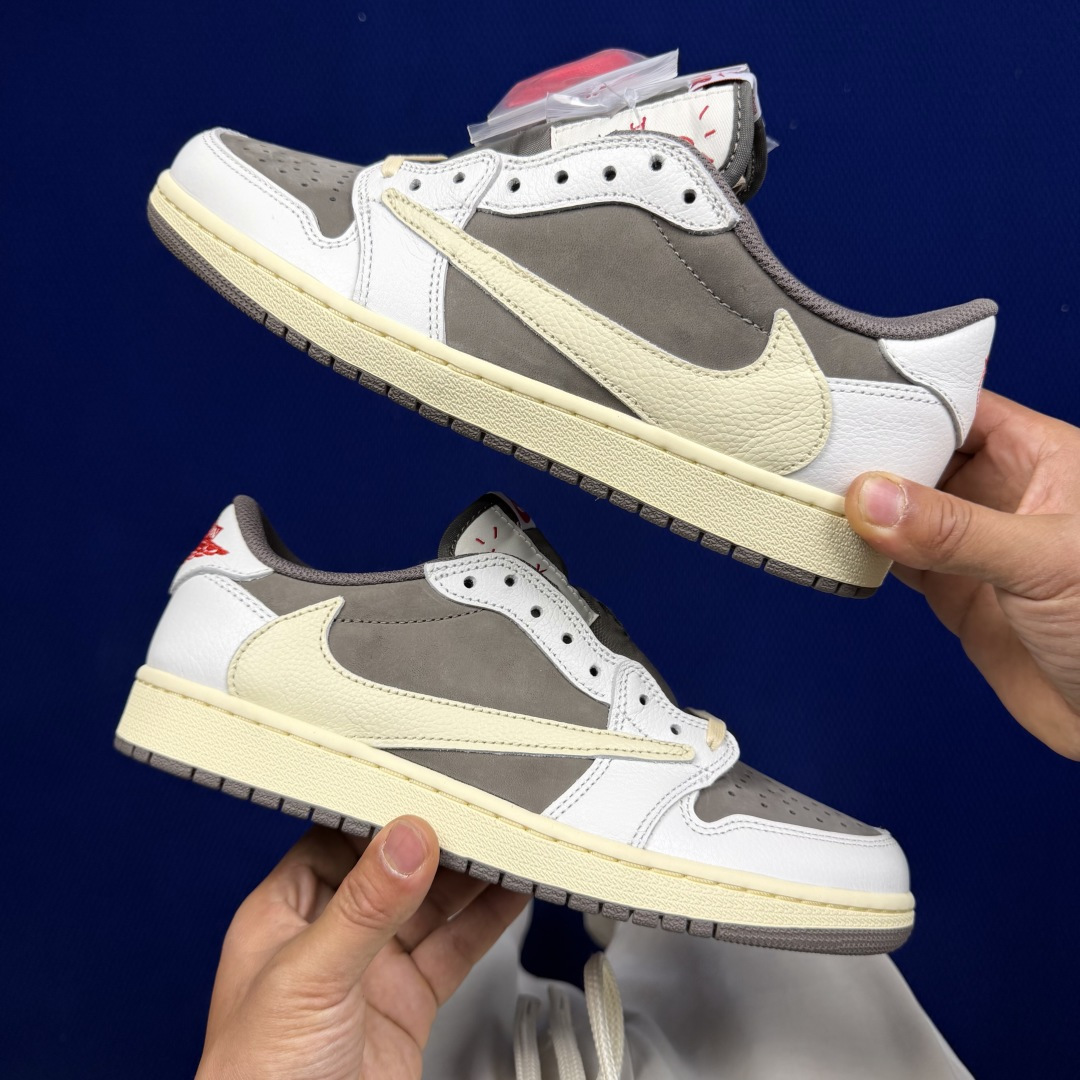 【DG2.0】aj1倒钩低帮白棕 Travis Scott x Jordan Air Jordan 1 