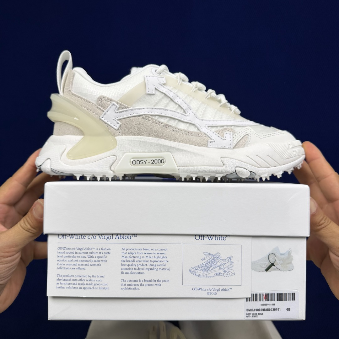 OW解构跑步鞋 OFF-WHITE ODSY -2000老爹风第21色:白米高端产物 原鞋购入 细节拉满